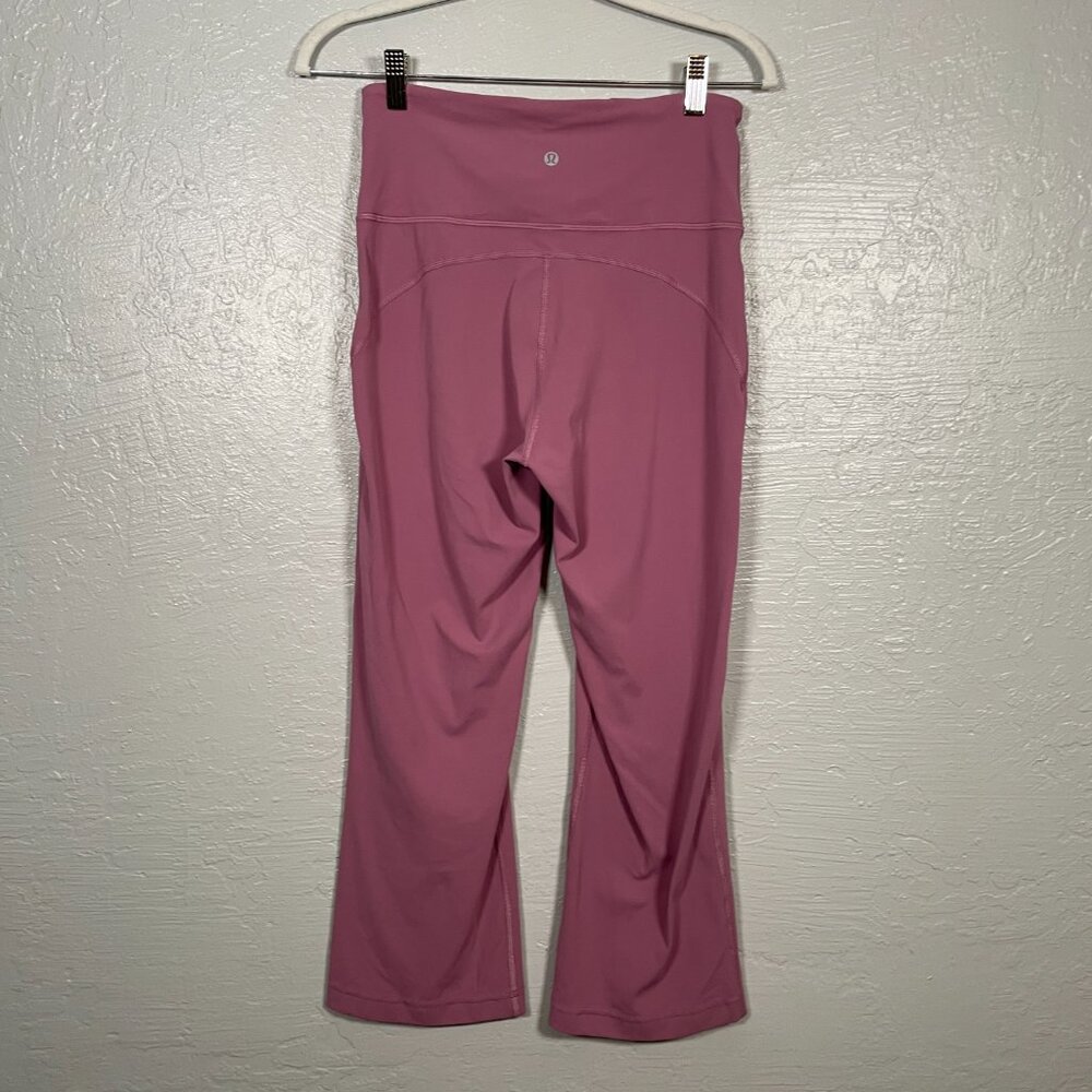 Lululemon Women 8 Pink Dark Oxide Groove Super High Rise Crop 23" Nulu Pocket - Picture 4 of 9